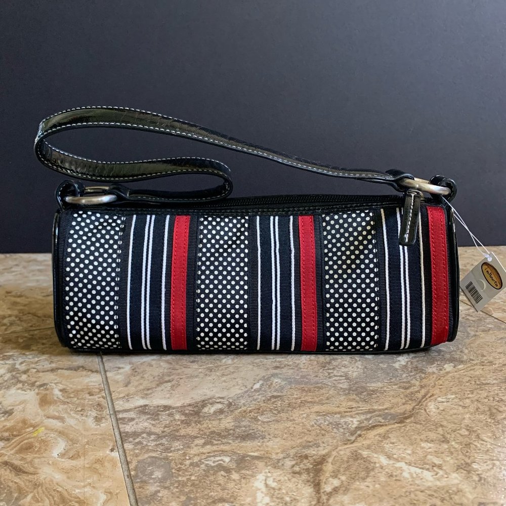 Talbots Black and Red Stripe Purse NWT